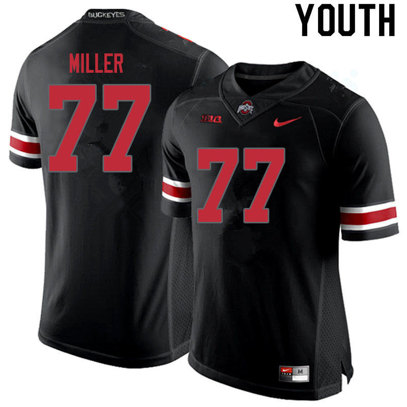 Youth #77 Harry Miller Ohio State Buckeyes College Football Jerseys Sale-Blackout